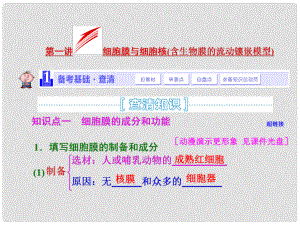 高考生物大一輪復(fù)習(xí) 第二單元 第一講 細(xì)胞膜與細(xì)胞核含生物膜的流動鑲嵌模型課件 新人教版必修1