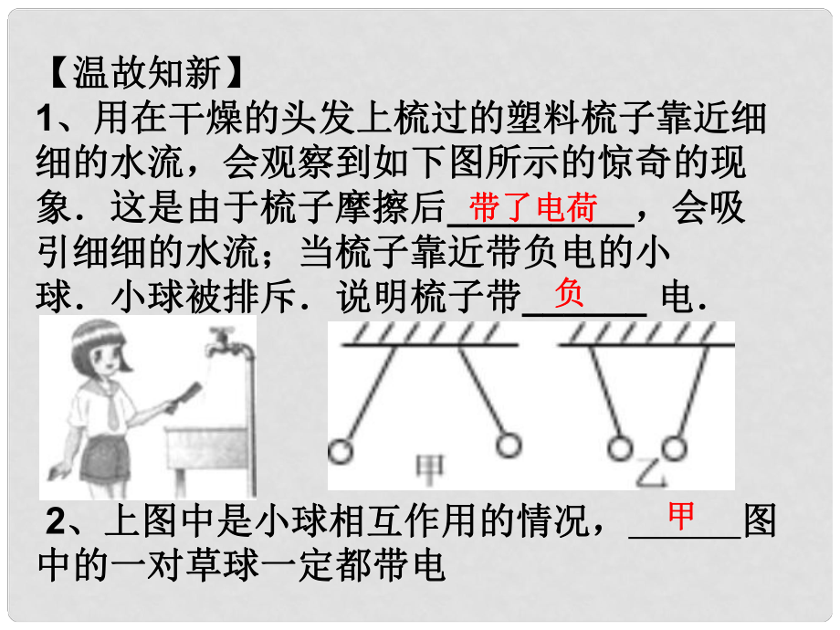 江西省金溪縣第二中學(xué)九年級(jí)物理全冊 15.1 兩種電荷課件2 （新版）新人教版_第1頁