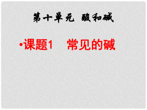 山東省東營市墾利縣黃河口鎮(zhèn)中學(xué)九年級化學(xué)下冊 常見的堿課件 新人教版