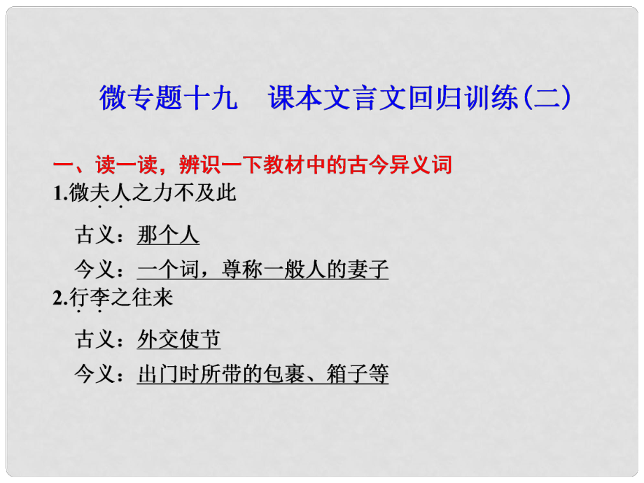 高考語文二輪 考前三個月回顧課件 第6章 微專題19 文言文閱讀_第1頁