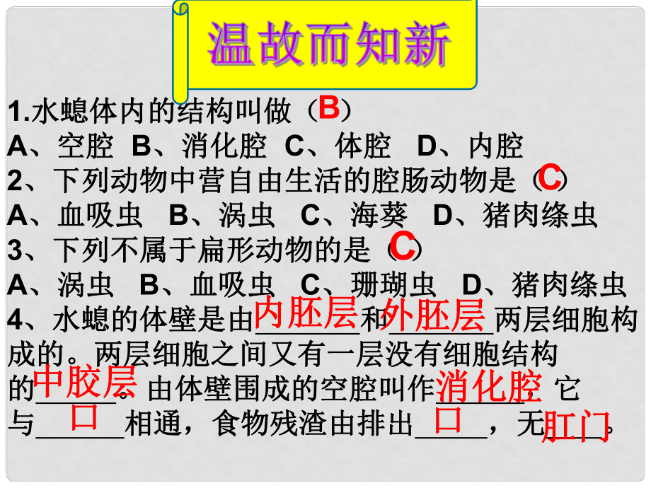 湖北省武漢為明實驗學校八年級生物上冊 第五單元 第一章 第二節(jié) 線形動物和環(huán)節(jié)動物課件 （新版）新人教版_第1頁