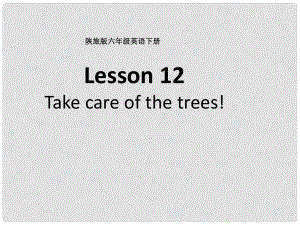 六年級英語下冊 Lesson 12 Take care of the trees課件 陜旅版