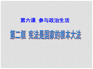 九年級(jí)政治全冊(cè) 第六課 第二框 憲法是國(guó)家的根本大法課件1 新人教版