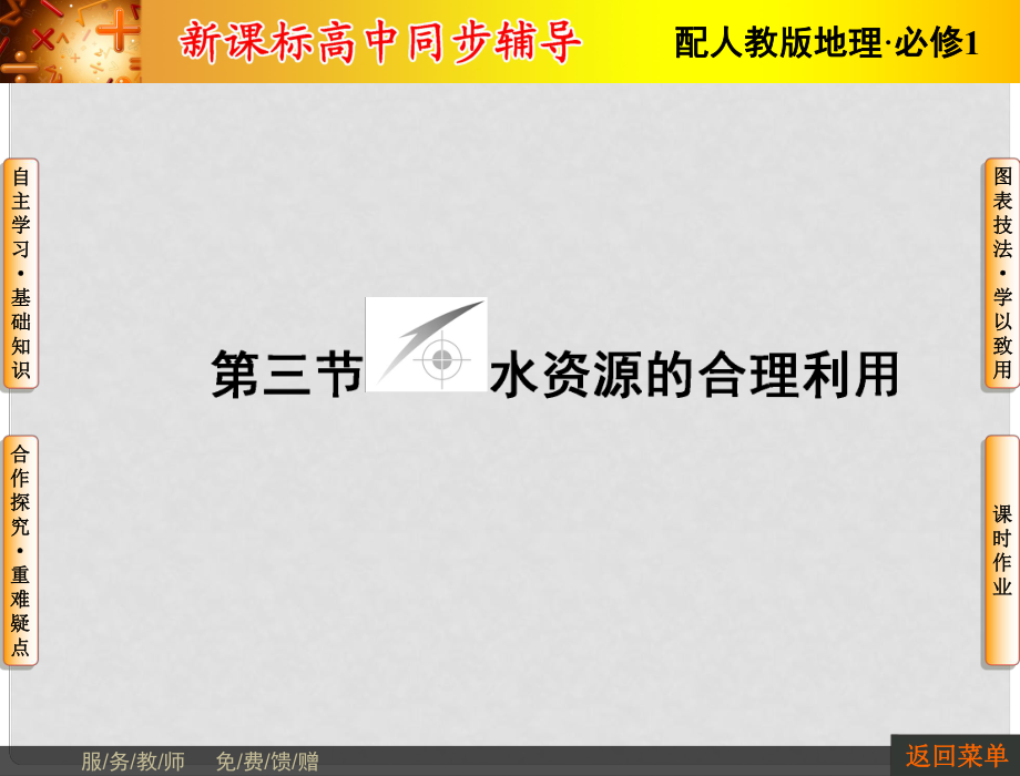 長江作業(yè)高中地理 第三章 第3節(jié) 水資源的合理利用課件 新人教版必修1_第1頁