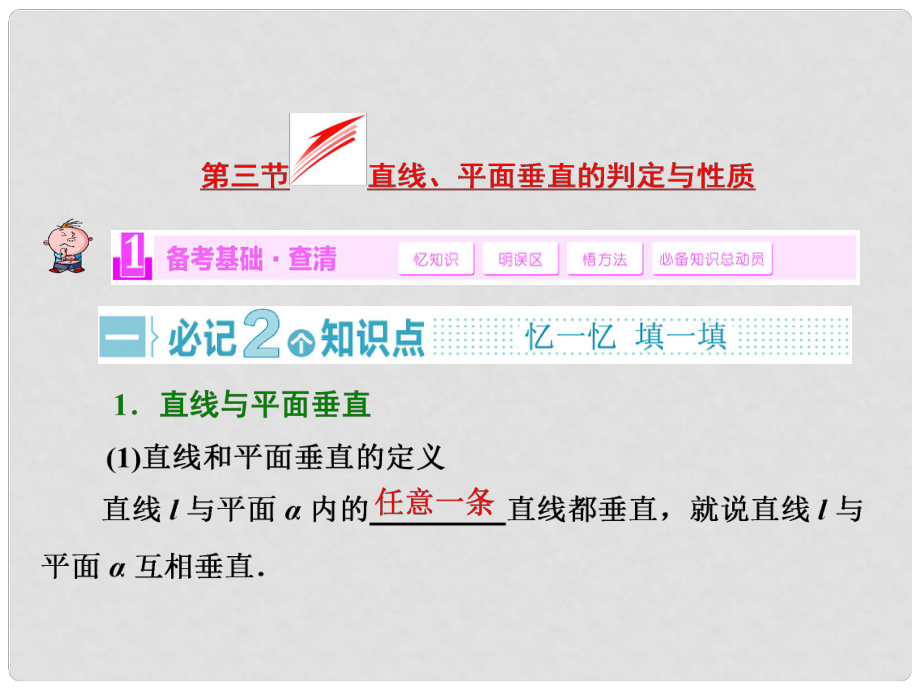 高考數學大一輪復習 第三節(jié) 直線、平面垂直的判定與性質課件 理 蘇教版_第1頁