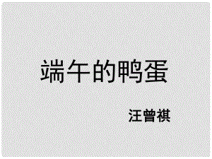 山東省臨沂市蒙陰縣第四中學(xué)八年級(jí)語文下冊(cè) 17《端午的鴨蛋》課件 新人教版