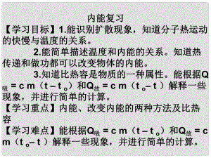 江西省金溪縣第二中學(xué)九年級物理全冊 第十三章 內(nèi)能復(fù)習(xí)課件 （新版）新人教版