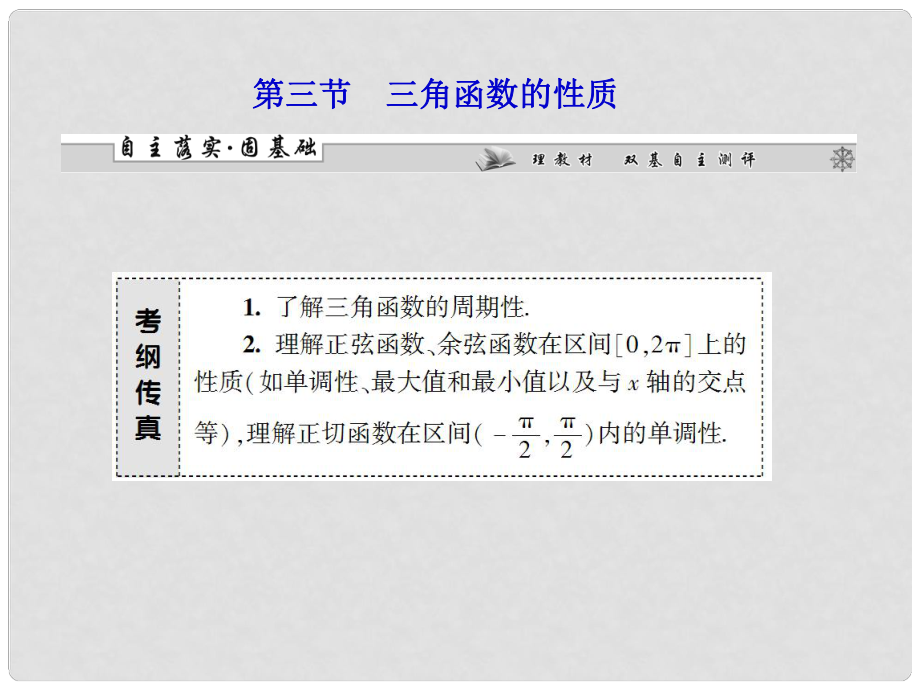 河南省洛陽市中成外國語學(xué)校高考數(shù)學(xué)專題復(fù)習(xí) 三角函數(shù)的性質(zhì)課件_第1頁