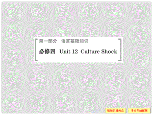 高考英語（高考寫作必考話題）語言基礎(chǔ)知識 Unit12 Culture Shock課件 北師大版必修4