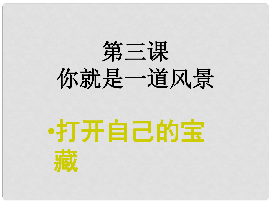 八年级政治下册 你就是一道风景课件1 人民版_第1页