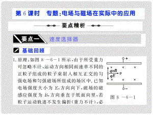 高考物理第一輪復(fù)習(xí)課件：第八章 磁 場 第6課時 電場與磁場在實際中的應(yīng)用 （58張）人教版