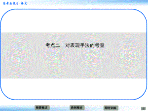 高考語(yǔ)文新一輪總復(fù)習(xí) 考點(diǎn)突破 第六章第四節(jié) 鑒賞藝術(shù)手法 考點(diǎn)二 對(duì)表現(xiàn)手法的考查課件