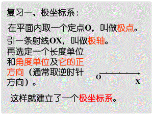 黑龍江省虎林高級(jí)中學(xué)高三數(shù)學(xué) 第一講 極坐標(biāo)系與直角坐標(biāo)的互化（第1課時(shí)）課件 新人教A版選修44