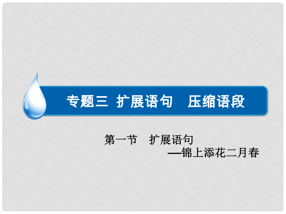 高考語文一輪復(fù)習(xí) 語言文字運(yùn)用 專題三 第1節(jié) 擴(kuò)展語句課件_第1頁