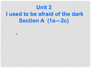 廣西東興市江平中學(xué)九年級(jí)英語(yǔ)全冊(cè) Unit 2 I used to be afraid of the dark課件1 人教新目標(biāo)版