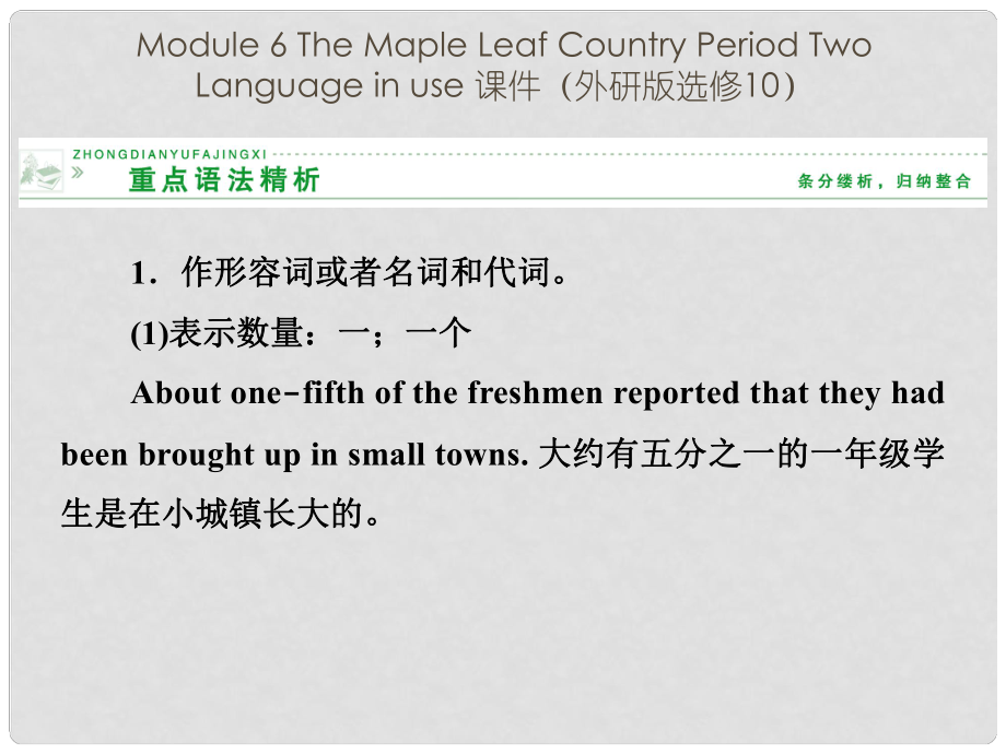 高中英語 Module 6 The Maple Leaf Country Period Two Language in use課件 外研版選修10_第1頁