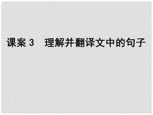 高考語文一輪復(fù)習(xí) 專題2文言文閱讀 課案3 理解并翻譯文中的句子課件