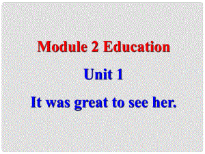 九年級(jí)英語(yǔ)Module 2 Education Unit1 It was great to see her again課件外研版