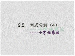 江蘇省鹽城市鞍湖實驗學校七年級數(shù)學下冊 9.5 因式分解課件（4） （新版）蘇科版