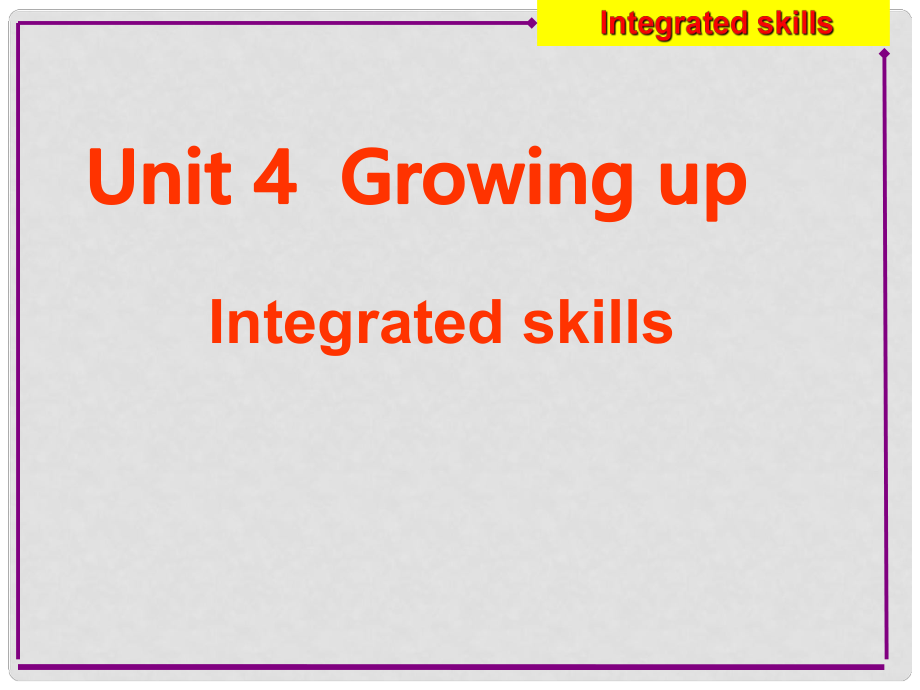 江蘇省句容市天王中學九年級英語上冊 Unit 4 Growing up Integrated skills課件 （新版）牛津版_第1頁