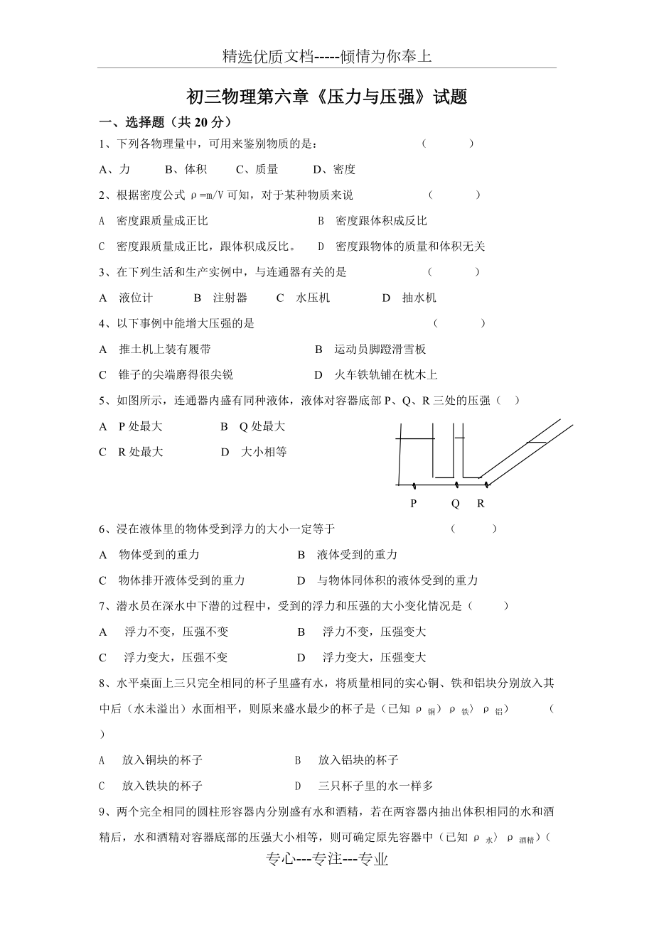 第六章《壓力與壓強(qiáng)》(共6頁(yè))_第1頁(yè)