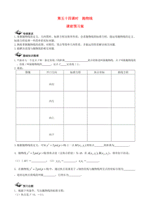 【導與練】新課標高三數學一輪復習 第8篇 拋物線學案 理