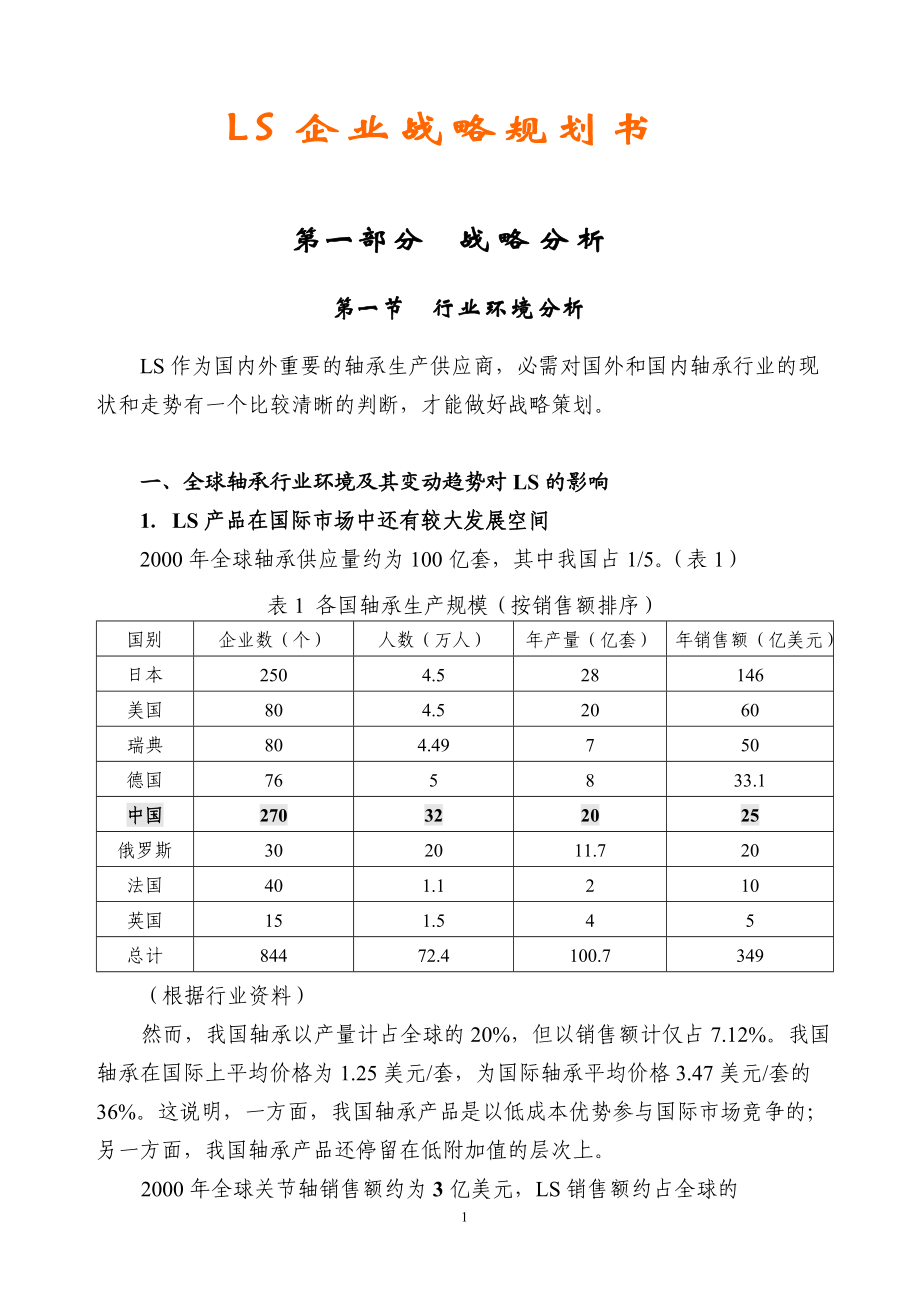 LS企业战略规划书(DOC 41页)3_第1页