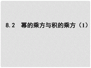 江蘇省鹽城市鹽都縣郭猛中學(xué)七年級數(shù)學(xué)下冊 8.2 冪的乘方與積的乘方課件（1） （新版）蘇科版