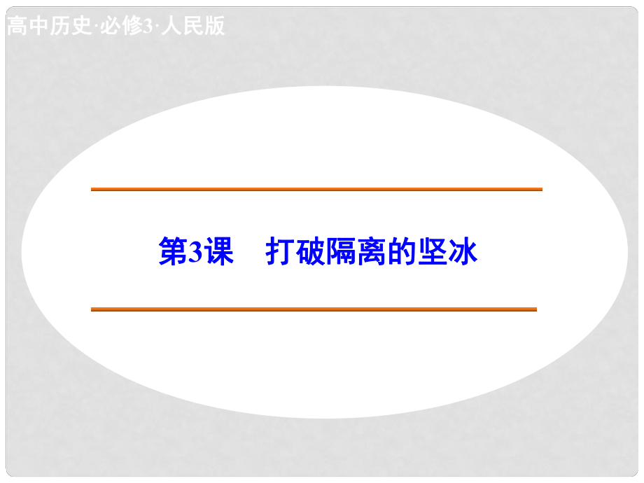 高中歷史 專(zhuān)題八 第3課 打破隔離的堅(jiān)冰課件 人民版必修3_第1頁(yè)