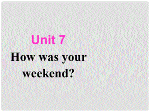 山东省高青县第三中学七年级英语上册 Unit 7 How was your weekend？Section B2课件 鲁教版