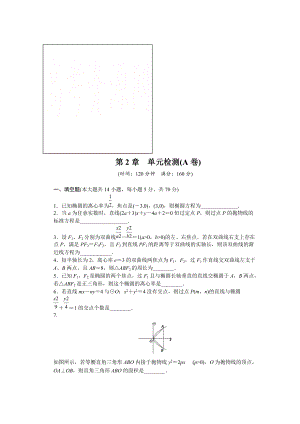 高中數(shù)學(xué)蘇教版選修21習(xí)題：第2章 圓錐曲線與方程 單元檢測A卷