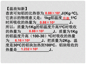 江西省金溪縣第二中學九年級物理全冊 13.3 比熱容課件2 （新版）新人教版