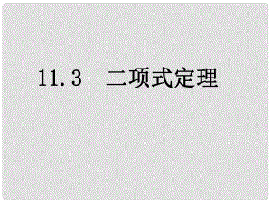 湖南省師大附中高考數(shù)學 11.3 二項式定理（3課時）復習課件 理