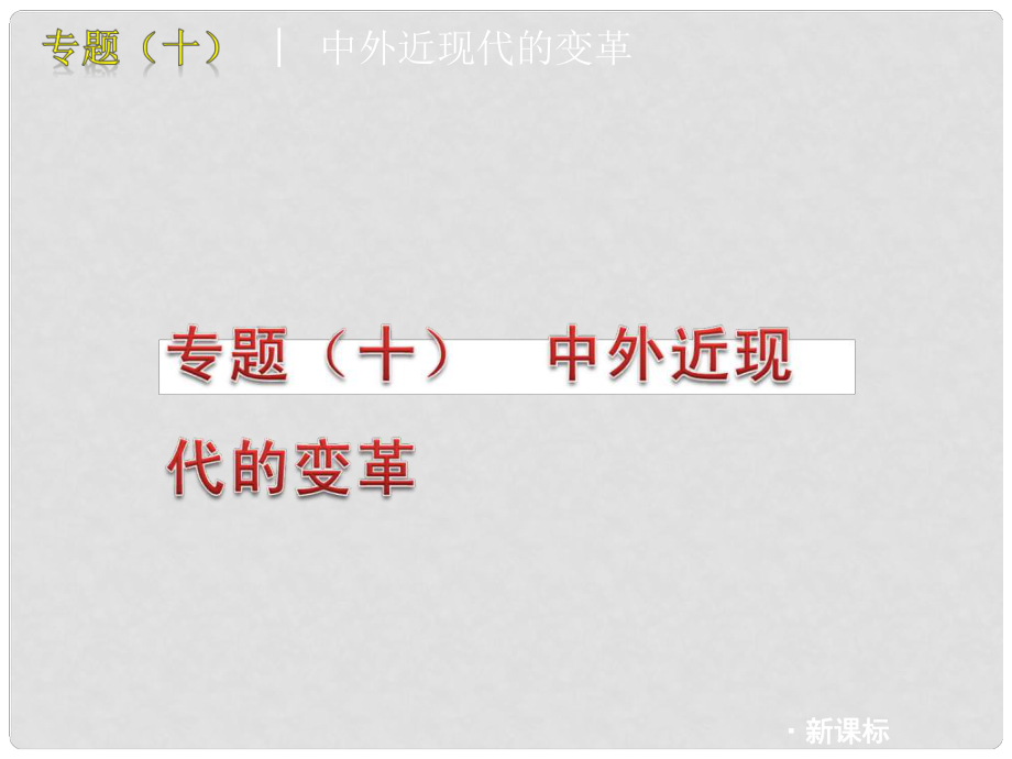 江蘇省大豐市萬(wàn)盈二中中考?xì)v史專題復(fù)習(xí) 專題10 中外近代的改革課件_第1頁(yè)