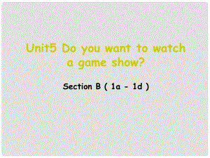 遼寧省東港市黑溝中學(xué)八年級(jí)英語上冊(cè) Unit 5 Do you want to watch a game show section B（1a1d）課件 （新版）人教新目標(biāo)版