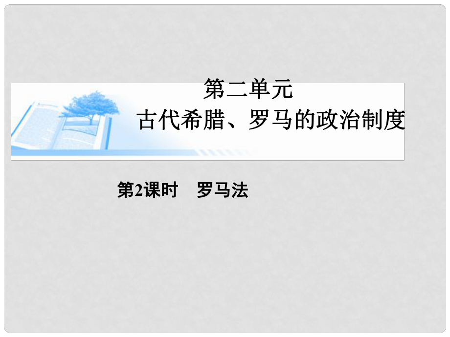 高考历史总复习 第二单元第二课时 罗马法课件 新人教版必修1_第1页