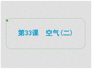 浙江省中考科學(xué)專題復(fù)習(xí) 第33課 空氣二課件