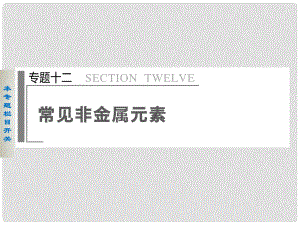 四川省金陽中學高三化學二輪專題突破 專題十二常見非金屬元素課件