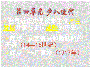 福建省龍巖市小池初級中學(xué)九年級歷史上冊 第10課《資本主義時代的曙光》課件 新人教版