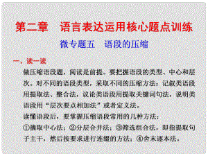 高考語文二輪復(fù)習(xí) 考前三個(gè)月 第二部分第二章微專題五 語段的壓縮配套課件