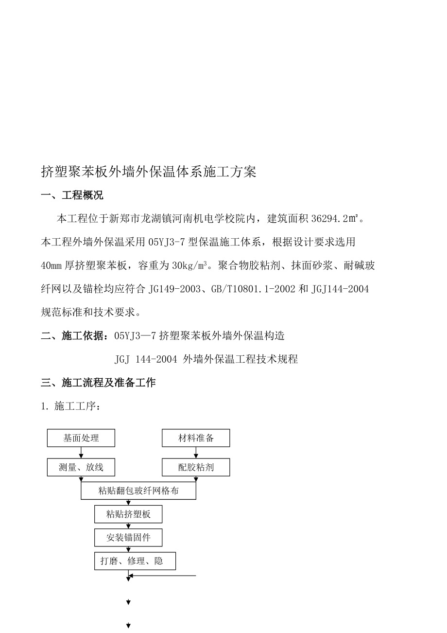 挤塑聚苯板外墙外保温体系施工方案_第1页