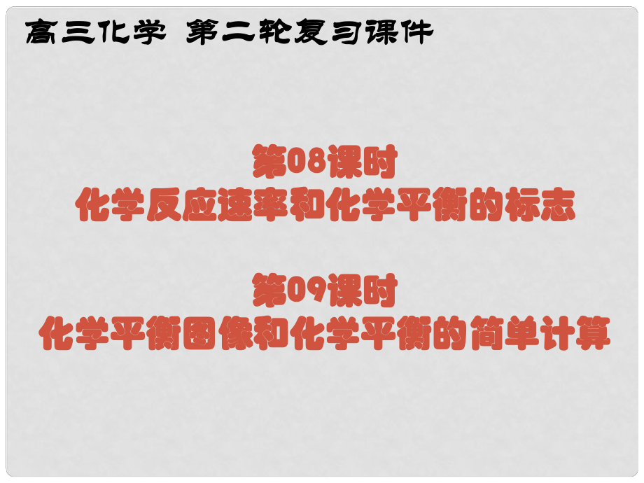 湖南省師大附中高考化學(xué)總復(fù)習(xí) 專題二 第08、09課時 化學(xué)反應(yīng)速率和化學(xué)平衡的標志課件_第1頁