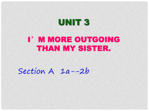 陜西省漢中市佛坪縣初級中學(xué)八年級英語上冊 Unit 3 I'm more outgoing than my sister Period 1課件 （新版）人教新目標版