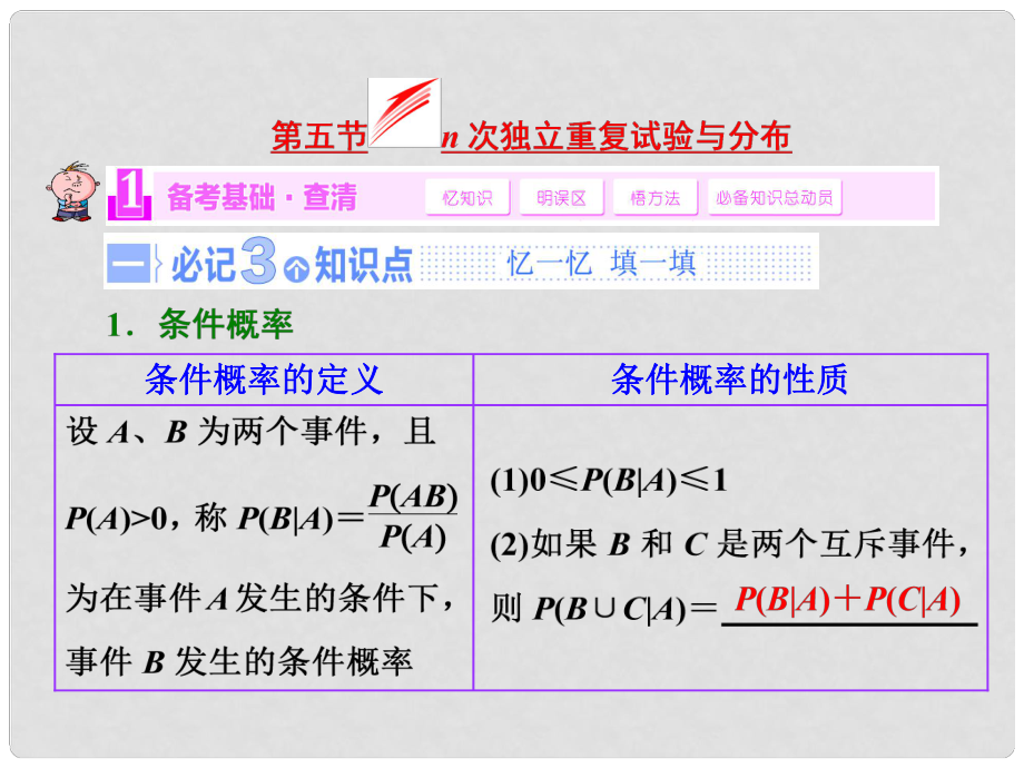 高考數(shù)學(xué)大一輪復(fù)習(xí) 第五節(jié) n次獨(dú)立重復(fù)試驗(yàn)與二項(xiàng)分布課件 理 蘇教版_第1頁