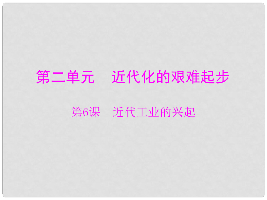 甘肅省酒泉市瓜州縣第二中學八年級歷史上冊 第二單元 第6課 近代工業(yè)的興起課件 北師大版_第1頁