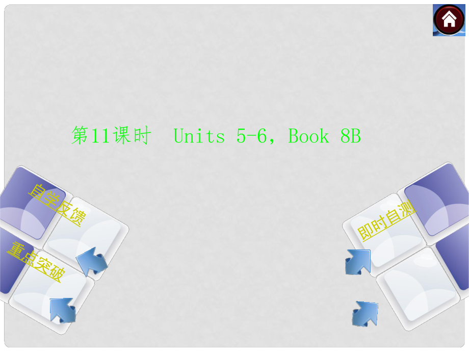 中考英語復(fù)習(xí)方案 第11課時(shí) Book 8B Units 56權(quán)威課件（自學(xué)反饋+重點(diǎn)突破+即時(shí)自測+以真題為例）_第1頁