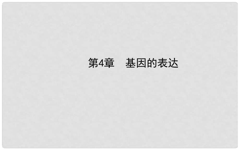 高考生物二輪收尾細致復習 第4章 基因的表達課件 新人教版必修2_第1頁