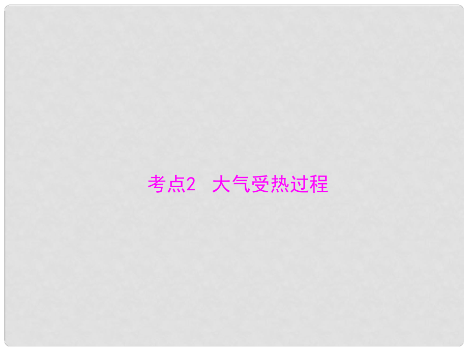 高考地理學業(yè)水平測試 專題二 考點2 大氣受熱過程課件_第1頁