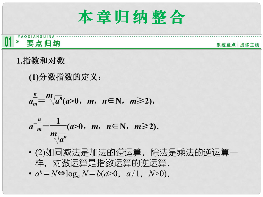 高中數(shù)學(xué) 本章歸納整合(二)課件 湘教版必修1_第1頁