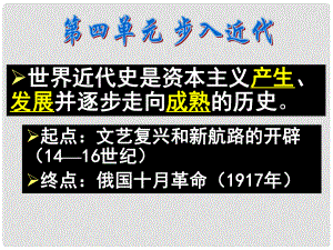 湖南省長(zhǎng)沙市長(zhǎng)郡芙蓉中學(xué)高三歷史 世界史（上）第10課 資本主義時(shí)代的曙光課件